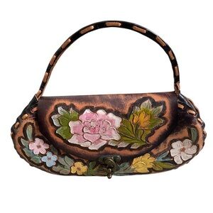 WaBags flower tooled leather satchel